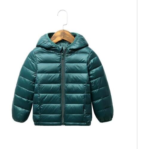 2021 New Fashion Childrens Jacket Boys And Girls Fall Warm And Windproof Down Hooded Solid Color Coat Kids Clothing 2-8y