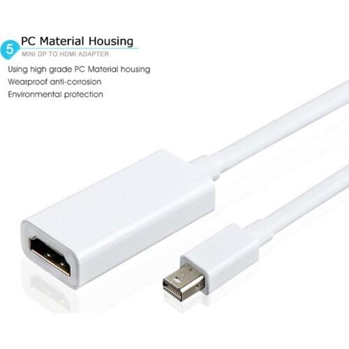 Mini DP to HDMI Adapter Cable DisplayPort Display Thunderbolt Port Male to HDMI Female Converter For Apple Mac