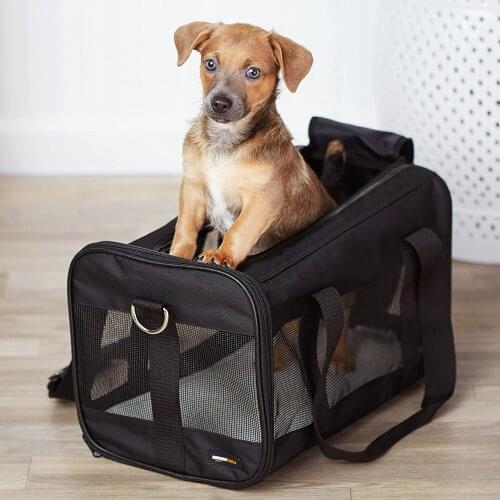Pet Travel Carrier Bag Portable Pet Bag Folding Pet Carrier Travel Carrier Bag Dogs or Cats Pet Cage with Locking Safety Zippers