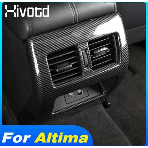 Hivotd Armrest Box Rear Air Vent Outlet Cover Trim Interior Decoration Accessories Auto Styling Part For Nissan Altima 2019-2021