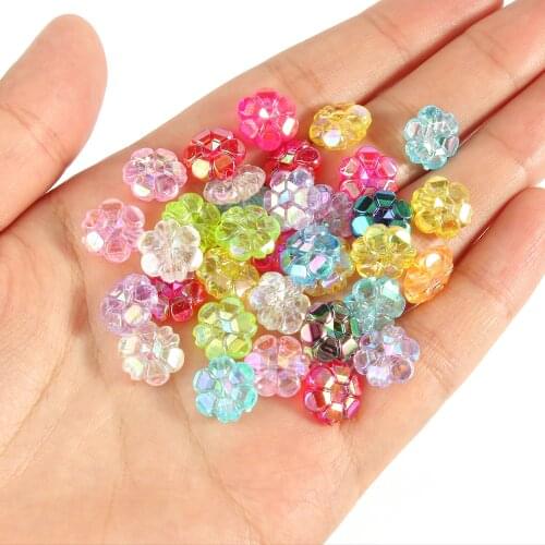 Multicolor Petal Shape Acrylic Beads 10x4mm Flash AB Color Loose Beads for DIY Bracelet Jewelry Making Accessories 100pcs/lot