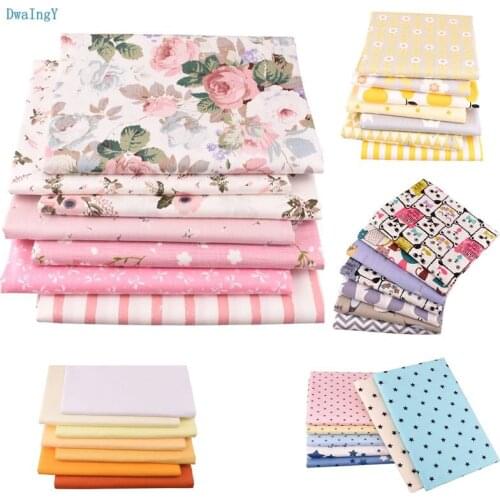 DwaIngY 2019 New 35 OR 7pc 40x50cm/pcs Printed Twill Cotton Fabric For Patchwork,DIY&Sewing Quilting Quarters Material Baby Doll