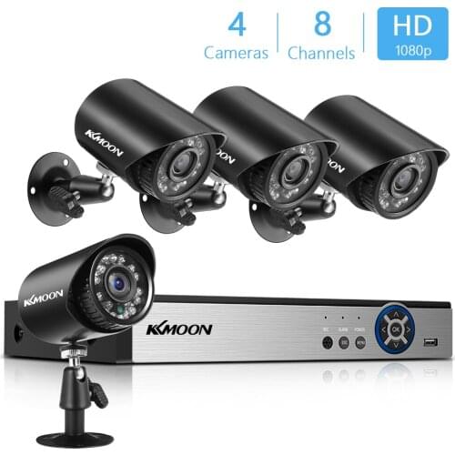 1080P Security Camera System 8CH DVR+4Pcs 2MP HD Outdoor Waterproof Surveillance Camera with Night Vision Surveillance DVR Kit