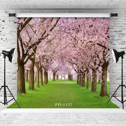 Flower Tree Walkway Grass Vinyl Photography Background for Photo Shoot Props Wedding Child Kids Baby Cloth Backdrop Photo Shoot