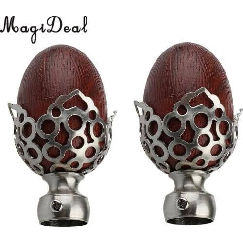 2Pcs 29/34mm Inner Dia. Window Curtain Rod End Drapery Pole Rail Finial Caps Decorative Head