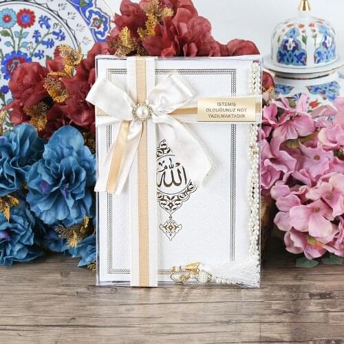 VWhite Thermo Leather Yasin, Pearl Rosary Gift Set for My Dear Mom Set FREE SHİPPİNG