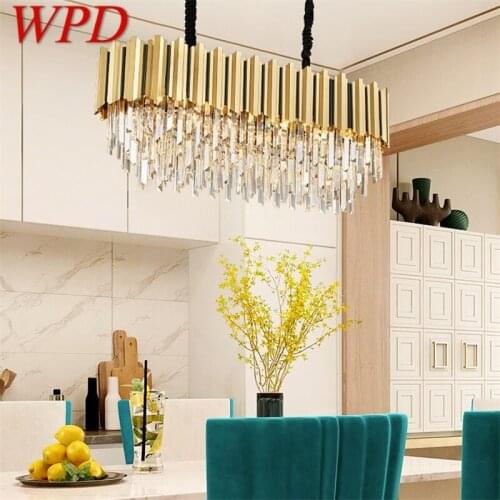 WPD Pendant Light Postmodern Gold Crystal LED Lamp Luxury Chandelier for Home Dining Living Room