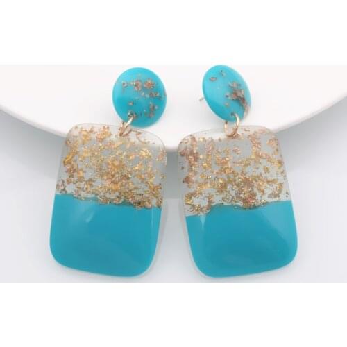 ZA Jewelry Acrylic Resin Geometry Rectangle Drop Earrings For Women European Brand Big Earrings Statement Brincos Party Gift