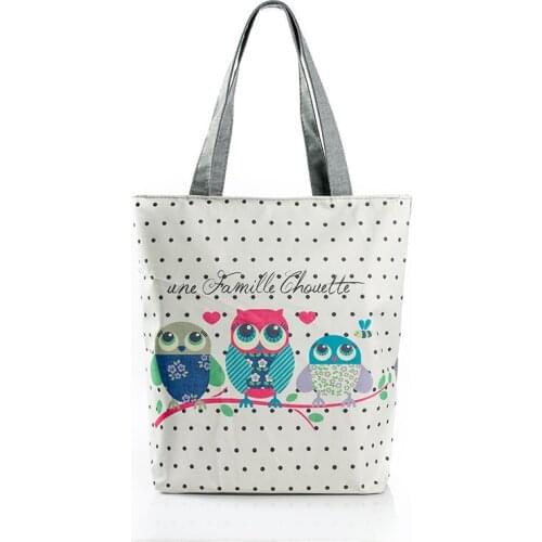 Female handbag Owl bag Good quality Canvas Purses and handbags ladies Shopping tote bag bolsa drop shipping