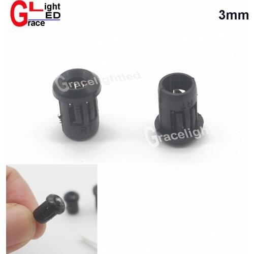 100pcs 3mm Black Plastic LED Clip Holder Case Cup Bezels Mounting Cases Useful 3mm LED diode