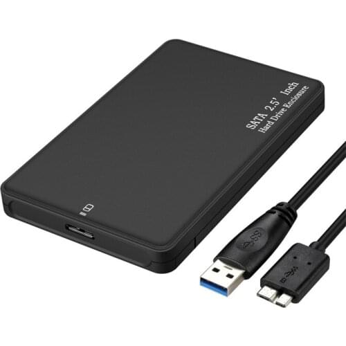 2.5inch USB 3.0 SATA Hd Box HDD Drive External HDD Enclosure black Case Tool Free 5 Gbps Support UASP for SSD/ 2TB Hard Disk