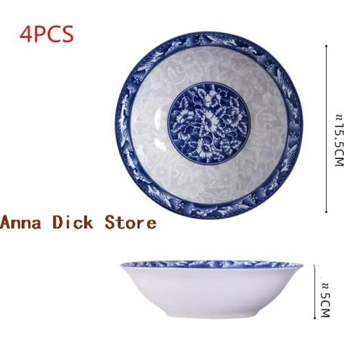 4PCS Chinese Ceramic Tea set Bowls and dishes Tea Cup Single Cup Blue and White Porcelain Cup Personal Cup Cup Master Cup