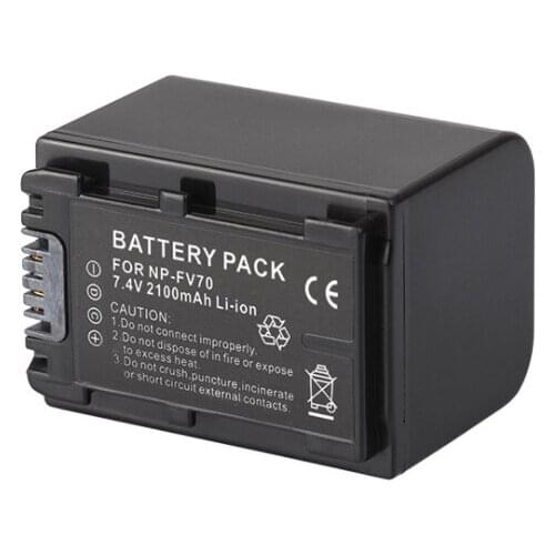2100mAh NP-FV70 NP FV70 NPFV70 Recharger Camera Battery for Sony NP-FV50 FV30 HDR-CX230 HDR-CX150E HDR-CX170 CX300 Z1 Batteries