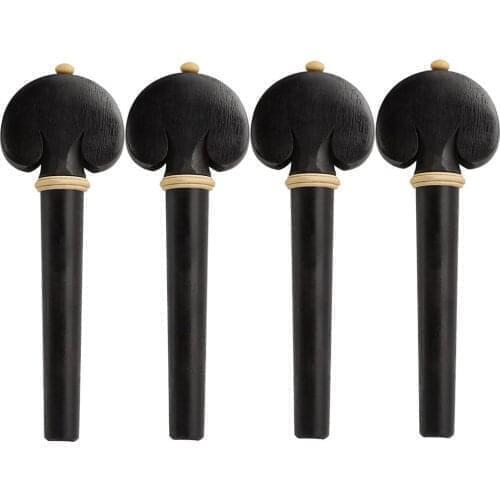 Arrival 4/4 Cello Pegs Natural Ebony Wood Carved Cello Fittings Ring Decorate Music Instrument Accessories