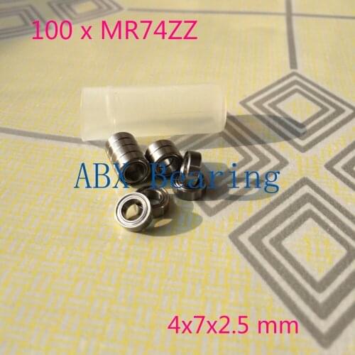 Free shipping 100PCS MR74ZZ L-740ZZ 674ZZ MR74 ball bearing ABEC1 4x7x2.5 mm miniature bearing 4*7*2.5 mm