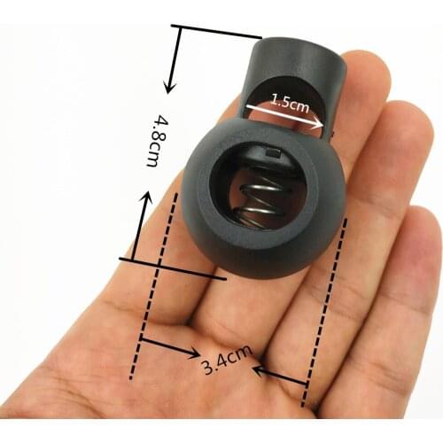 Big Size Plastic Ball Cord Locks Round Toggle Clip Stopper 15mm 10Pcs Repair DIY Backpack Clothing Paracord Accessories