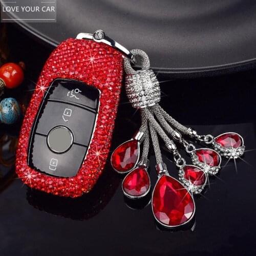 Diamond Rhinestones Female Car Key Protective Case Key Cover For New Ben z E-class GLA/GLC/GLE E200L C180L C260L A200L E300L