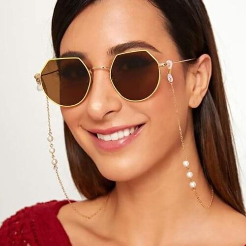 FNIO Fashion Eyeglasses Strap Chain Imitation Pearl Bead Mask Sunglasses Holder Glasses Eyewear Lanyards For Women Men Chains