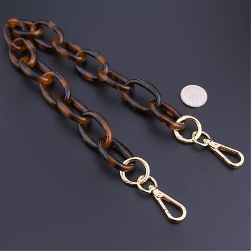 Bags Chains Women Bags Parts Acrylic Short Purse Chains Leopard Thick Handbag Straps Bags Accessories Replacement DIY Straps