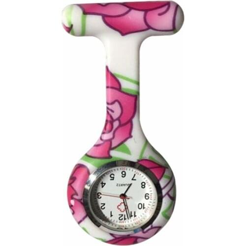 Nurse Watches Printed Style Clip-on Fob Brooch Pendant Pocket Hanging Doctor Nurses Medical Quartz Watch EIG88