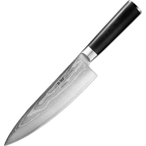 Damascus steel knife 8 inch Mikata handle kitchen cooking chef knife