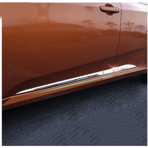FIT FOR 2016 Honda CIVIC 4pcs CHROME BODY MOLDING DOOR SIDE LINE GARNISH TRIM COVER PROTECTOR ACCENT LINING STRIP STAINLESS