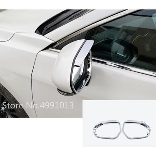 For Toyota Avalon XX50 2018 2019 2020 2021 Rear Rearview Glass Mirror ABS Chrome Trim Frame Rain Shield Sun Visor Shade Eyebrow