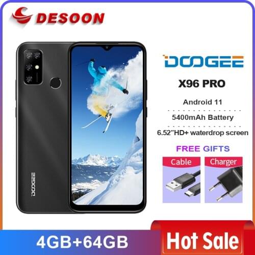 New 2021 DOOGEE X96 Pro Cellphones 4GB RAM 64GB ROM Octa Core 13MP Quad Camera Smartphones Mobile Phone Android 11 5400mAh