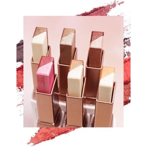 Gradient Two-color Eyeshadow Stick Lazy Eyeshadow Soft Texture Color Development Waterproof And Sweat Proof TSLM1