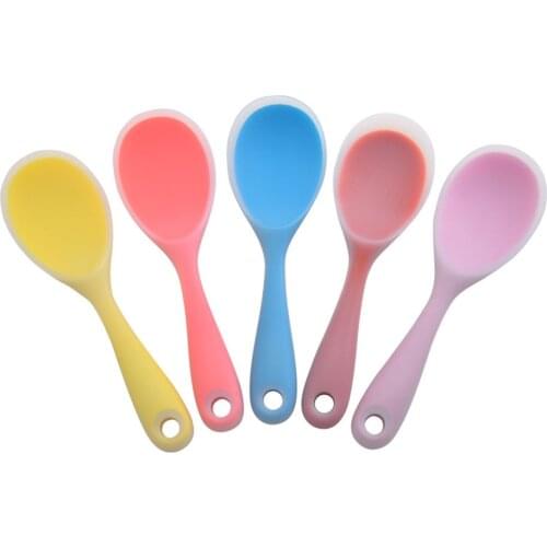 Eco-friendly Silicone Rice Scoop Paddle Rice Potato Food Service Spoon Non-stick Heat-resistant