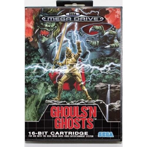 GhoulsnGhosts with Box for 16 bit MD Video Game Card for Sega Mega Drive/Genesis