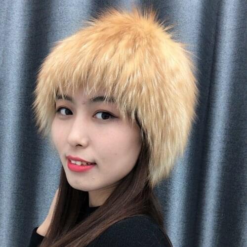 Hot Sale 100% Natural Silver Fox Fur Women Winter Hat Knitted Cap Women Fox Fur Hat Bomber Hat Female Warm Ear Winter Must