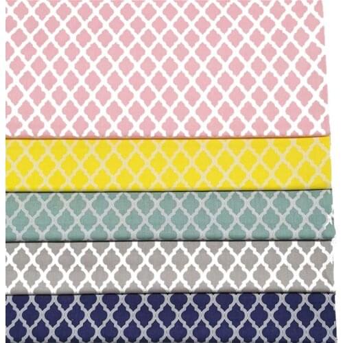 1Meter Lantern Pattern Cotton Twill Fabric Geometric Check Printed Cloth Patchwork Sewing Bedding Bag Doll Handmade DIY Material