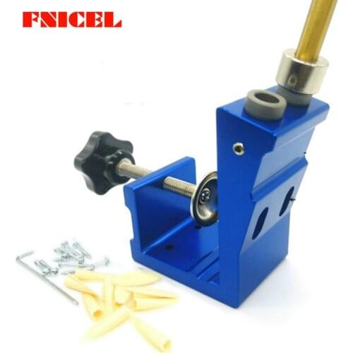 Woodworking Tools 9mm Pockets Hole Puncher jig kit Oblique Hole Locator For Wood Working Step Drill Bit Set