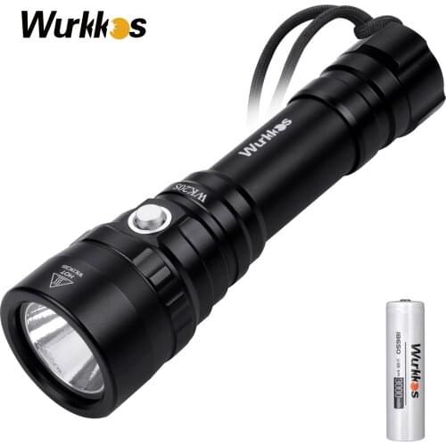 Wurkkos WK20S Powerful Diving Flashlight IPX8 Waterproof Scuba Dive Light Rechargeable Max 2000 Lumen Cree XHP35 HD LED 4 Modes