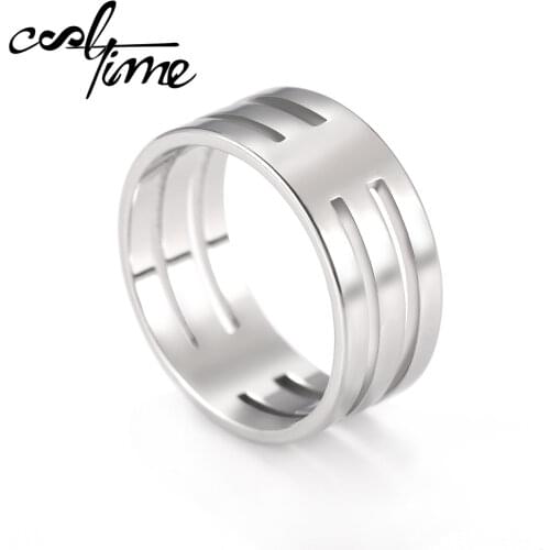COOLTIME Minimalist Rings for Women Men Stainless Steel Engagement Banquet Finger Ring Fine Jewelry Men Women Anniversary Gift