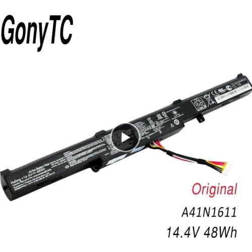 GONYTC 14.4V 48WH A41N1611 Original Laptop Battery For ASUS ROG GL553 GL553VD GL553VE GL553VW Series A41LK5H A41LP4Q