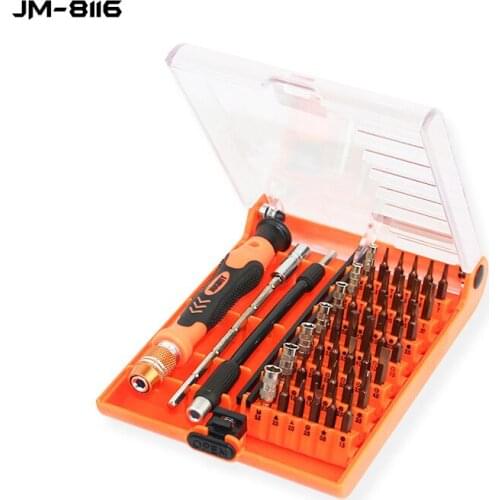 JAKEMY JM-8116 Interchangeable Precise Manual Tool Set 45-in-1 S2 Precision Screwdriver Set for Watch Clock Electronics Repair