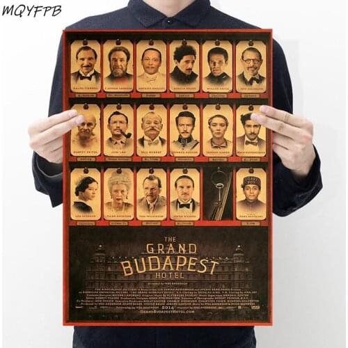 Classic Movies Budapest Hotel Retro Kraft Paper Poster Home Decoration Painting Wall Sticker 50.5x35cm