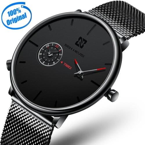 Dropship 2021 Fashion Simple Design Stainless Steel Mesh Dual time zone Men Watches Top Brand luxury Quartz relogio masculino
