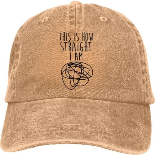 Adjustable Solid Color Baseball Cap How Straight I Am Washed Cotton LGBT transgender Sports Woman Hat