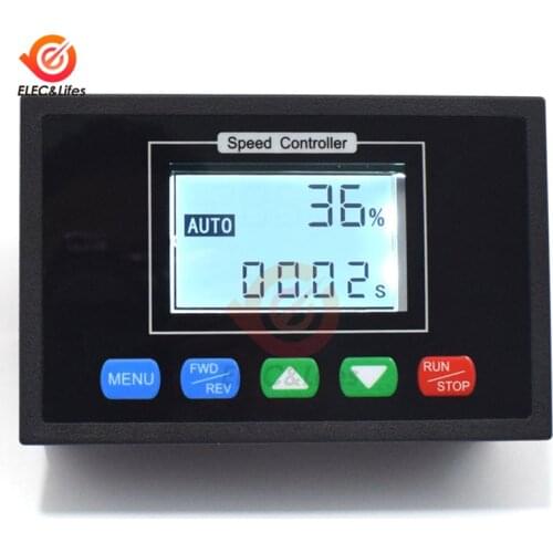 12V 24V 36V 48V DC Motor Controller Speed Multifunctional Programmable Motor Governor LCD Display 0~100% Adjustable Speed 10-55V