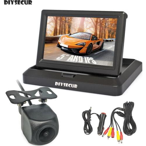 DIYSECUR 5" AHD IPS 1024x600 Backup Car Monitor 1920*1080 HD 170 Degree Starlight Night Vision Car Camera Vehicle Reverse
