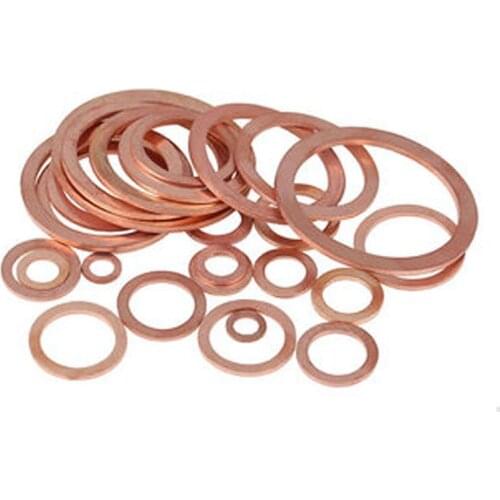 M8 M9 M10 Copper Gasket Washers Pressure Gauge Washer 0.1-0.8mm Thickness
