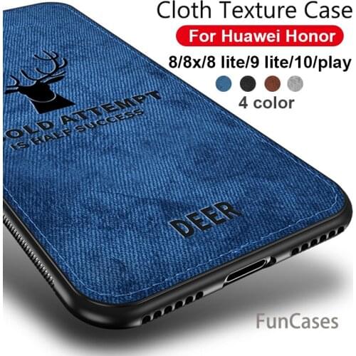 Fabric phone Cloth case on honor 9 lite case for huawei honor 8X case on honor 8 lite 10 light bumper for honor 7C 5.7 5.99 inch