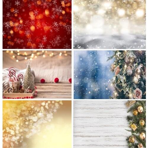 SHUOZHIKE Vinyl Custom Christmas Theme Photography Backdrops Bokeh Wooden Boards Photo Background Studio Props 21527JPR- 02