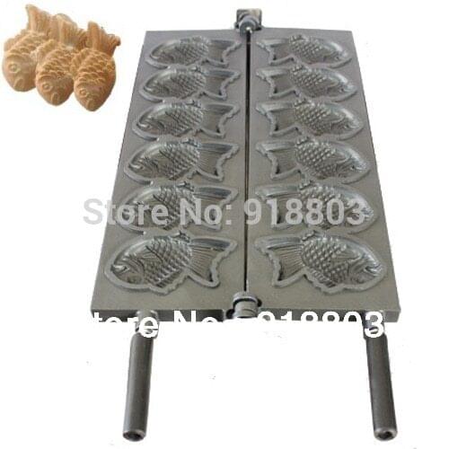 Japanese Fish Cake Taiyaki Mold Plate Pan Iron for 6pcs Fish