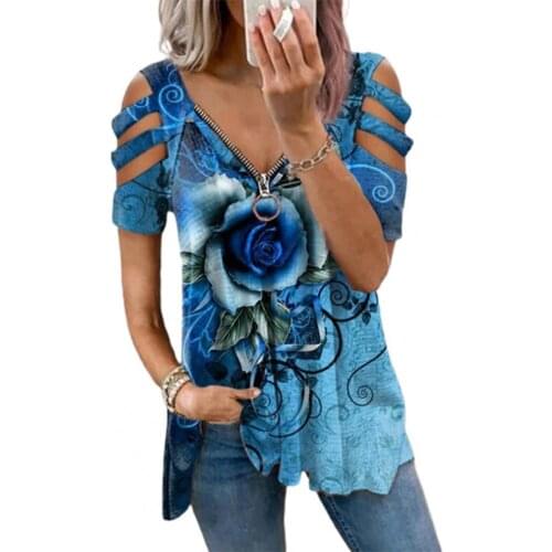 Women T-shirt Rose Flower Print Anti-wrinkle Skin-friendly Women Fashionable Summer Tops Women Summer T-shirt camisetas de mujer
