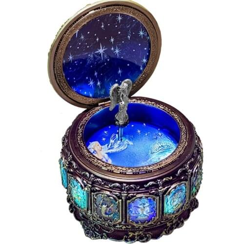 12 Constellations Music Box Rotating Goddess Baby Music Box With Twinkling LED Light Christmas Birthday Gift Castle In the Sky