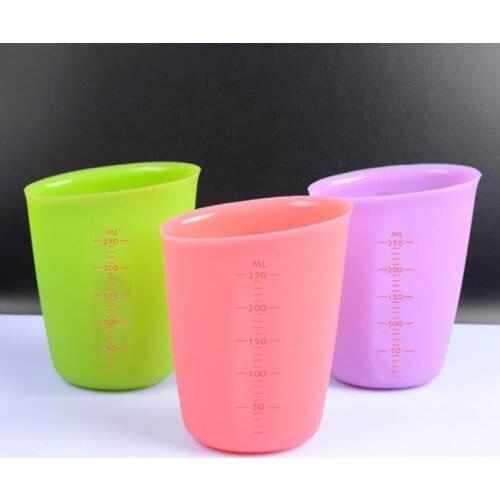 250ML Semi-permeable Double-Scale Measuring Cup Kitchen Accessories Cooking Tools Mug Gadget Accurate Silicone Food Grade Visual